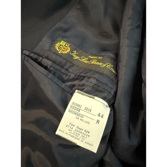 Brooks Brothers Loro Piana Blazer Men 44R Black Wool Country Club Gold Button - Picture 8 of 9